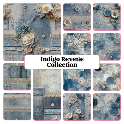 Indigo Reverie Collection - 12" x 12" Sheet (12 Different Designs) image 0