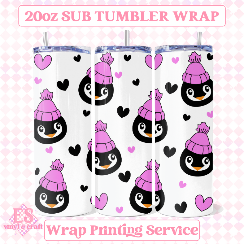 Penguins - Full 20oz Tumbler Sublimation Print image 0