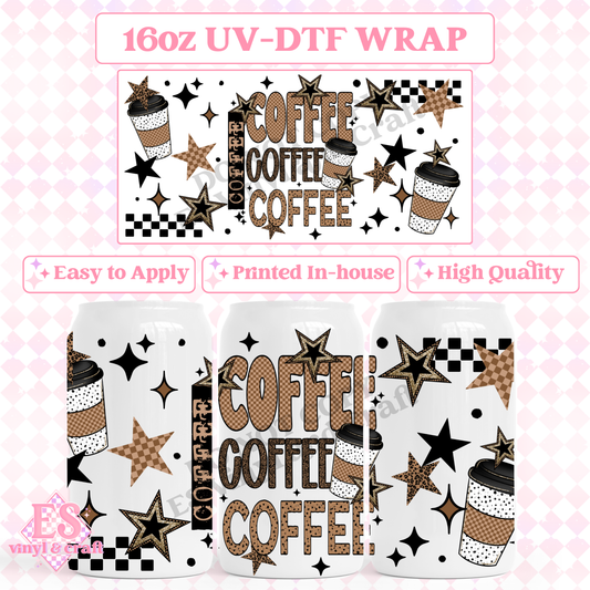 Coffee (Hot) - 16oz Beer Can / Libbey UV-DTF image 0