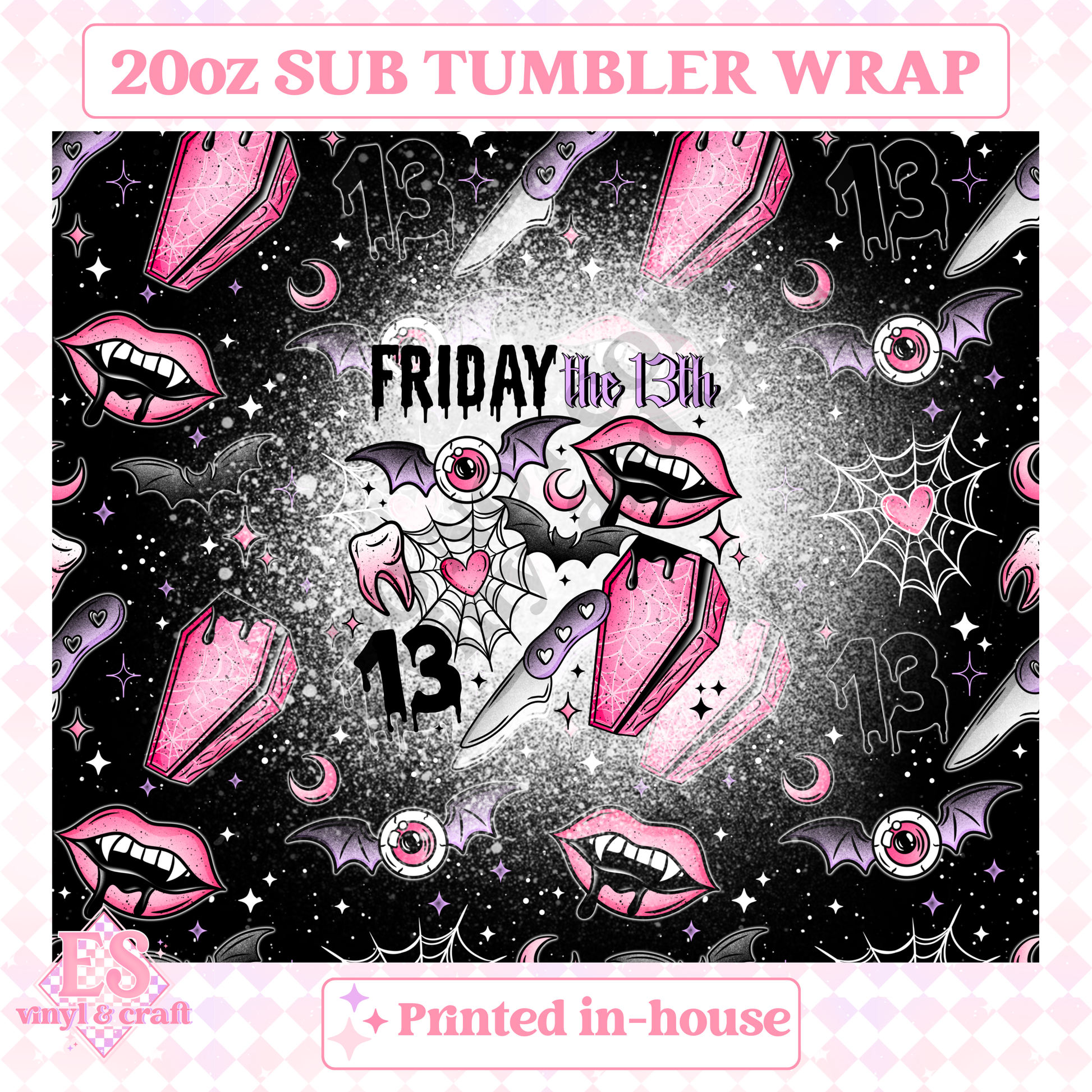 Friday 13th - Full 20oz Tumbler Sublimation Print image 1
