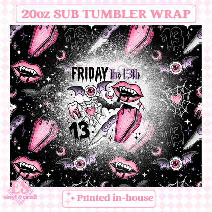 Friday 13th - Full 20oz Tumbler Sublimation Print image 1