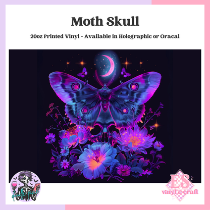 Moth Skull - 20oz Printed Tumbler Self Adhesive Vinyl image 0