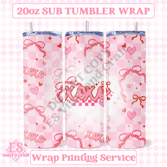 XOXO Coquette - Full 20oz Tumbler Sublimation Print image 0