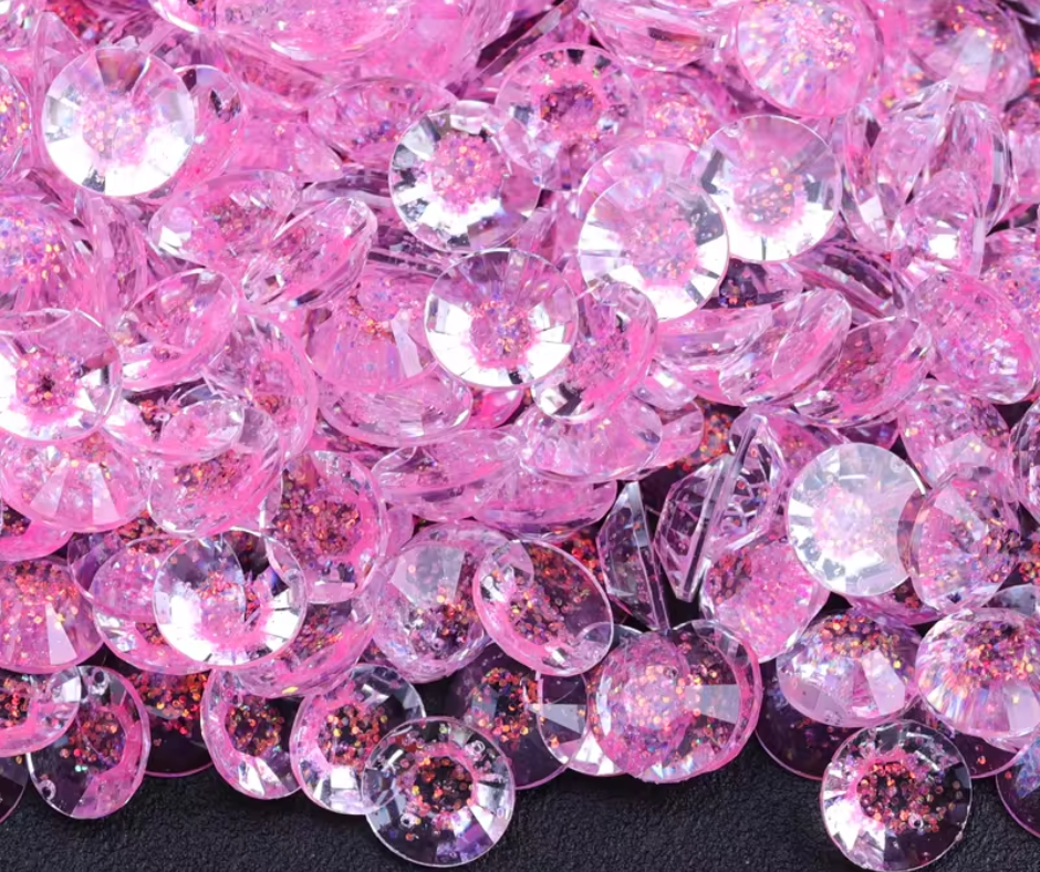Hot Pink - Starry Glitter Jelly Rhinestones (3mm, 4mm & 5mm) image 0