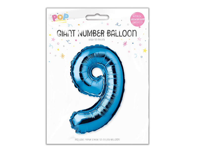Blue Foil Number Balloon 65cm image 9