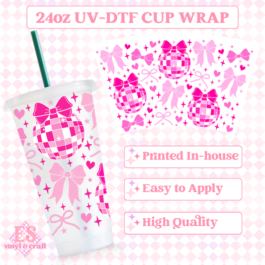 Disco Bow - UVDTF 24oz Cold Cup Wrap image 0