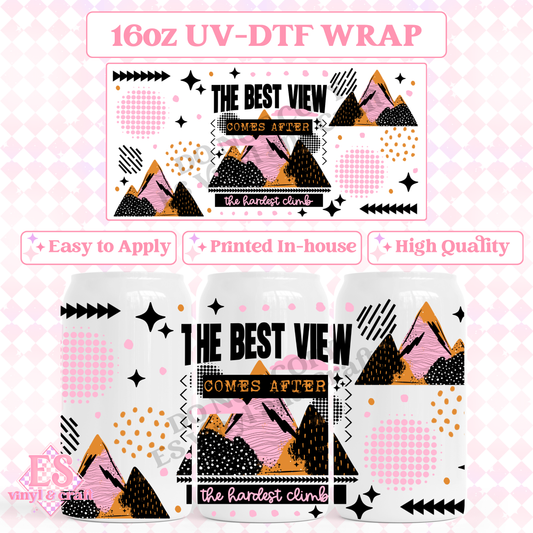 The Best View - 16oz Beer Can / Libbey UV-DTF image 0