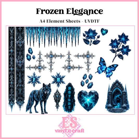 Frozen Elegance - UVDTF Element Sheet (A4 Sheet)
