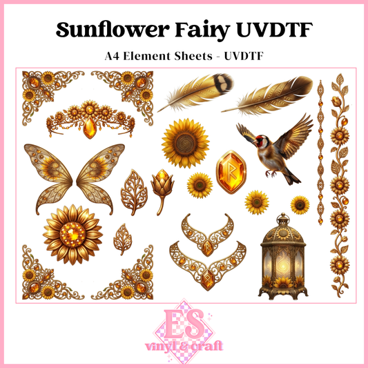 Sunflower Fairy - UVDTF Element Sheet (A4 Sheet)