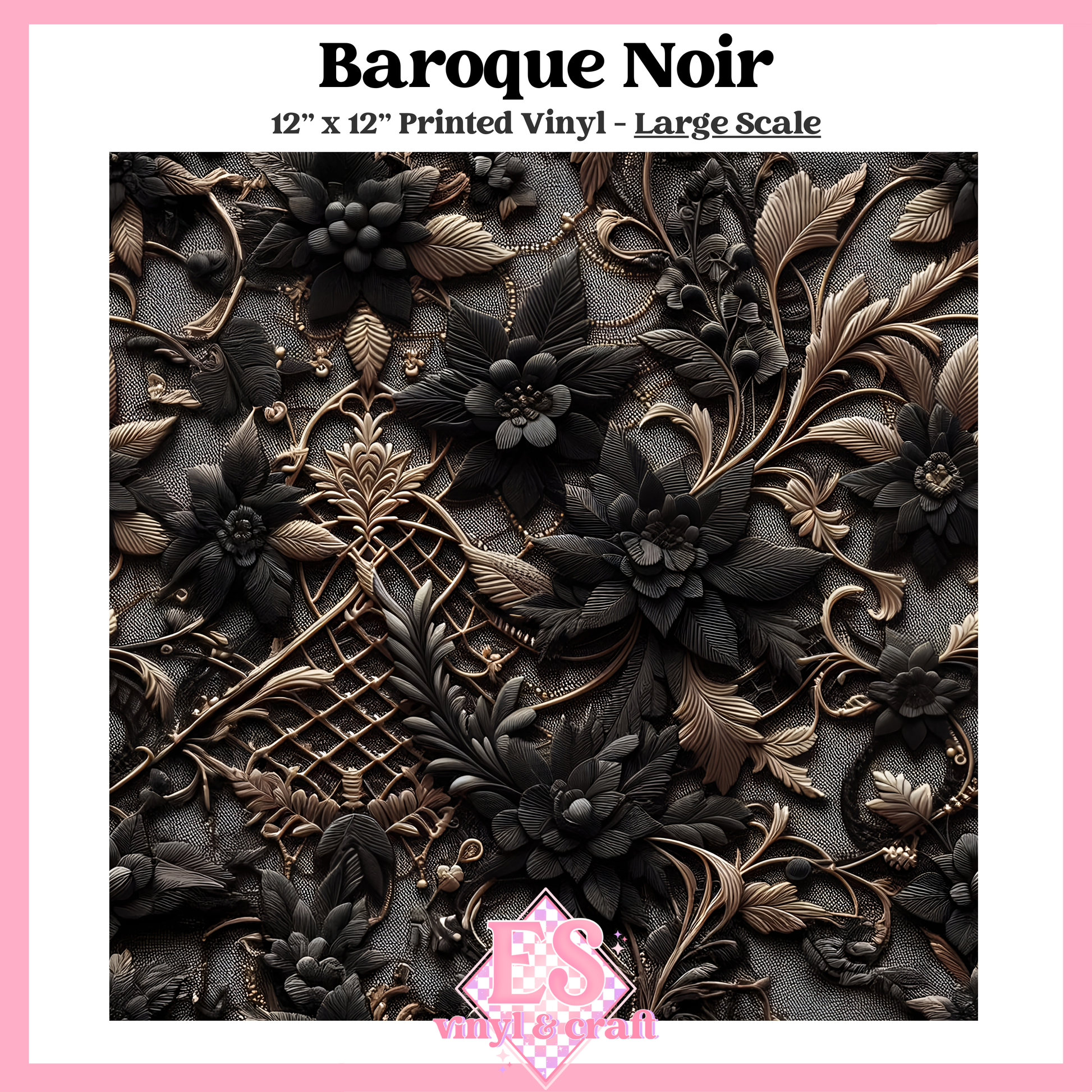 Baroque Noir - Small or Large Scale Options - 12" x 12" Sheet image 2