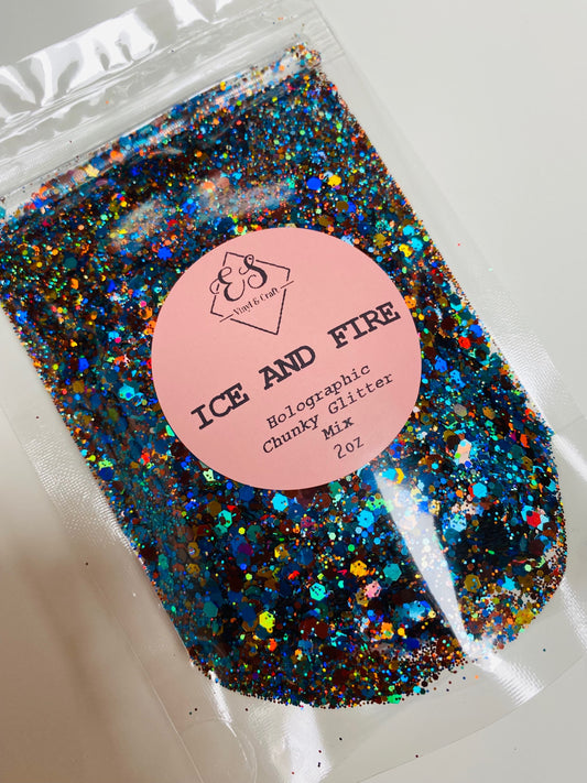 Ice and Fire - Holographic Chunk Glitter Mix image 0