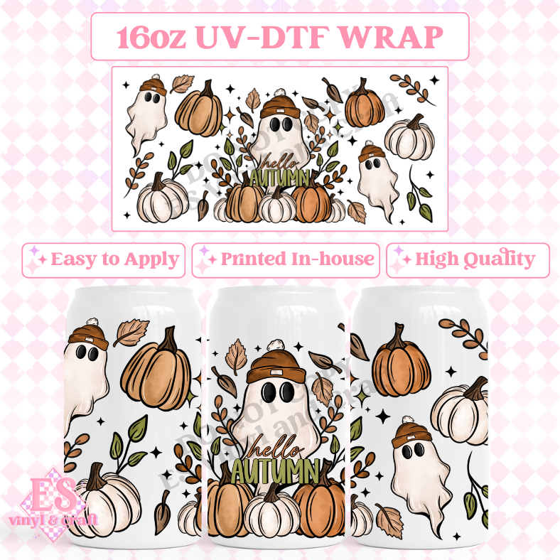 Hello Autumn - 16oz Beer Can / Libbey UV-DTF image 0