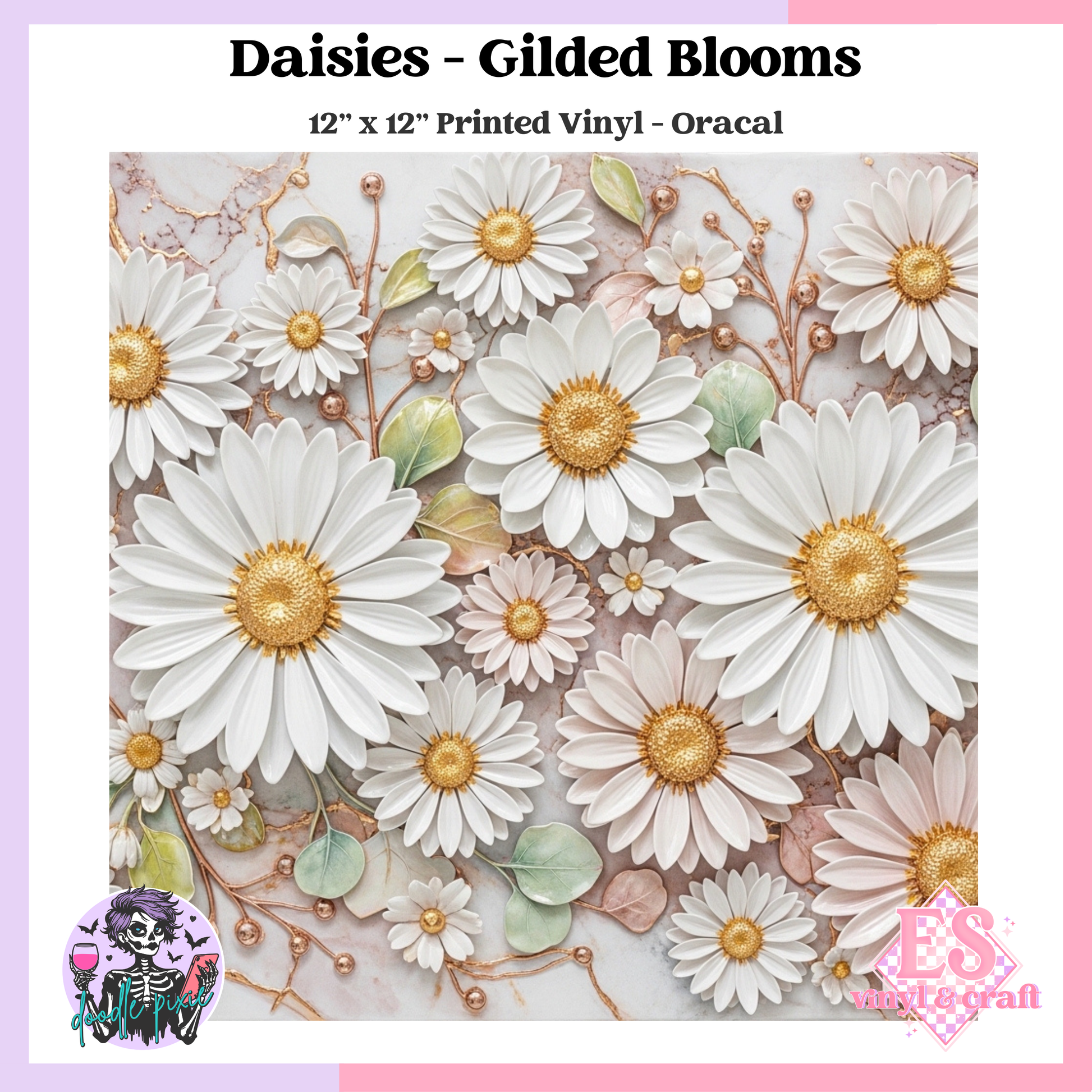 Daisies - 12" x 12" Printed Vinyl image 0