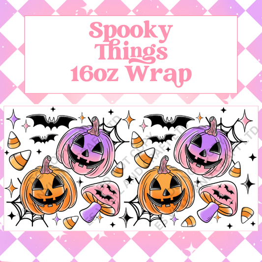Spooky Things - 16oz Beer / Libbey Can Wrap Holographic Vinyl image 0