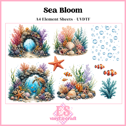Sea Bloom - UVDTF Element Sheet (A4 Sheet)