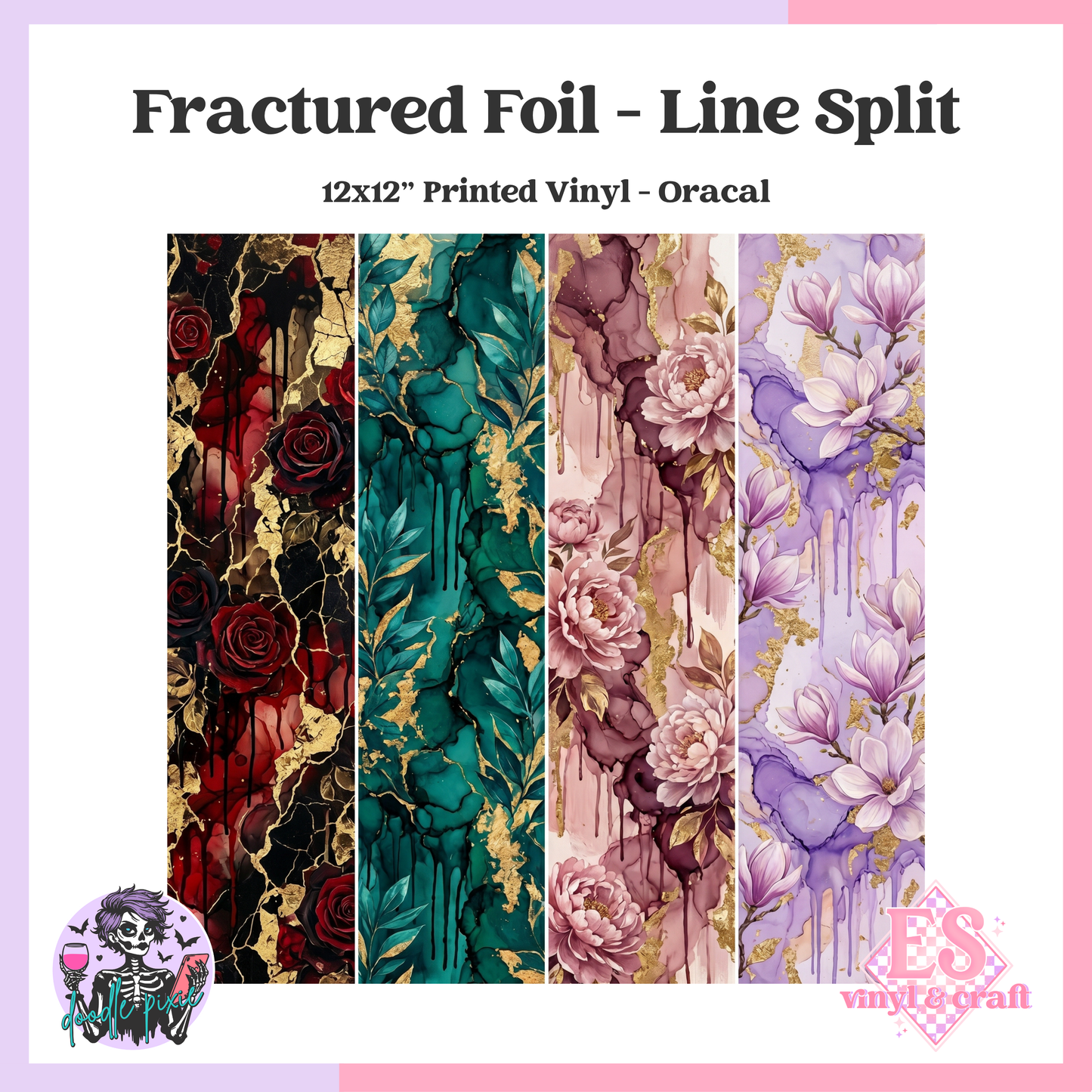 Fractured Foil - Line Split - 12" x 12" Printed Vinyl