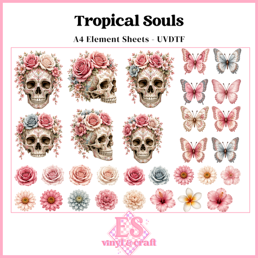 Tropical Souls - UVDTF Element Sheet (A4 Sheet)