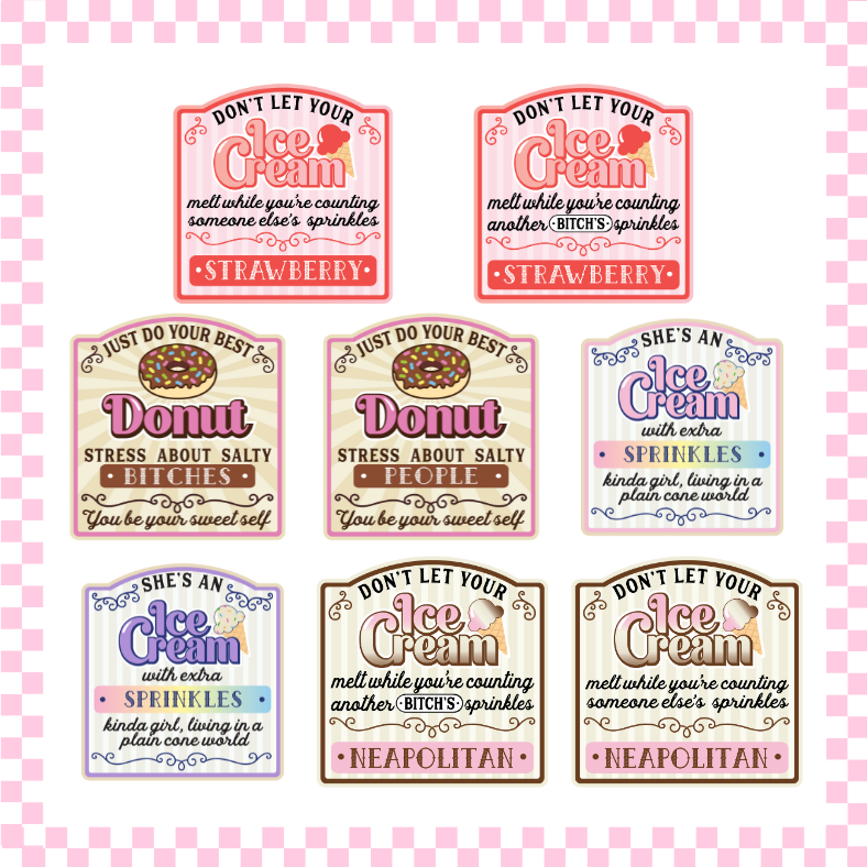 Ice Cream and Donut Labels image 0