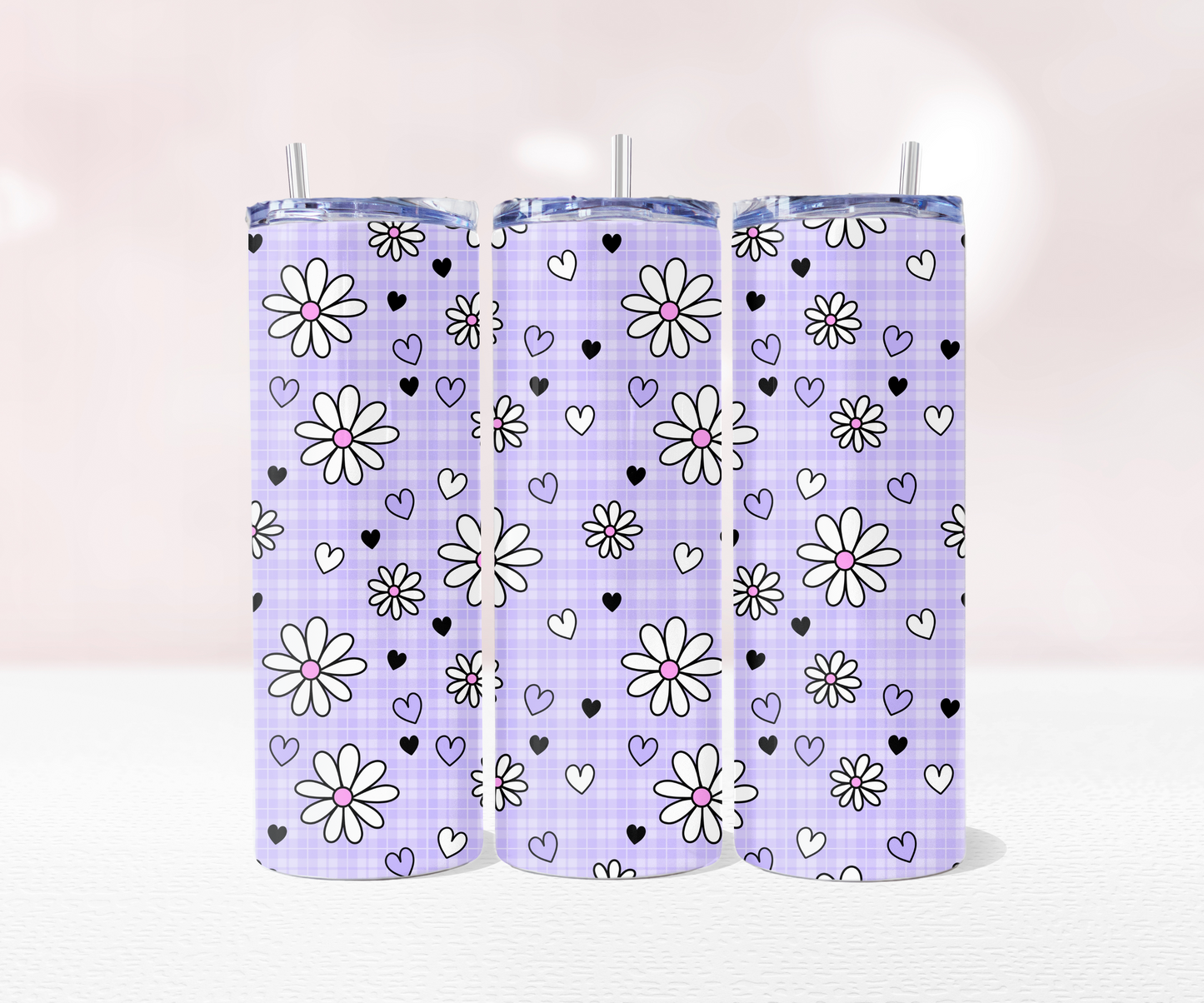 Daisy Seamless - Full 20oz Tumbler Sublimation Ready To Press Wrap image 4