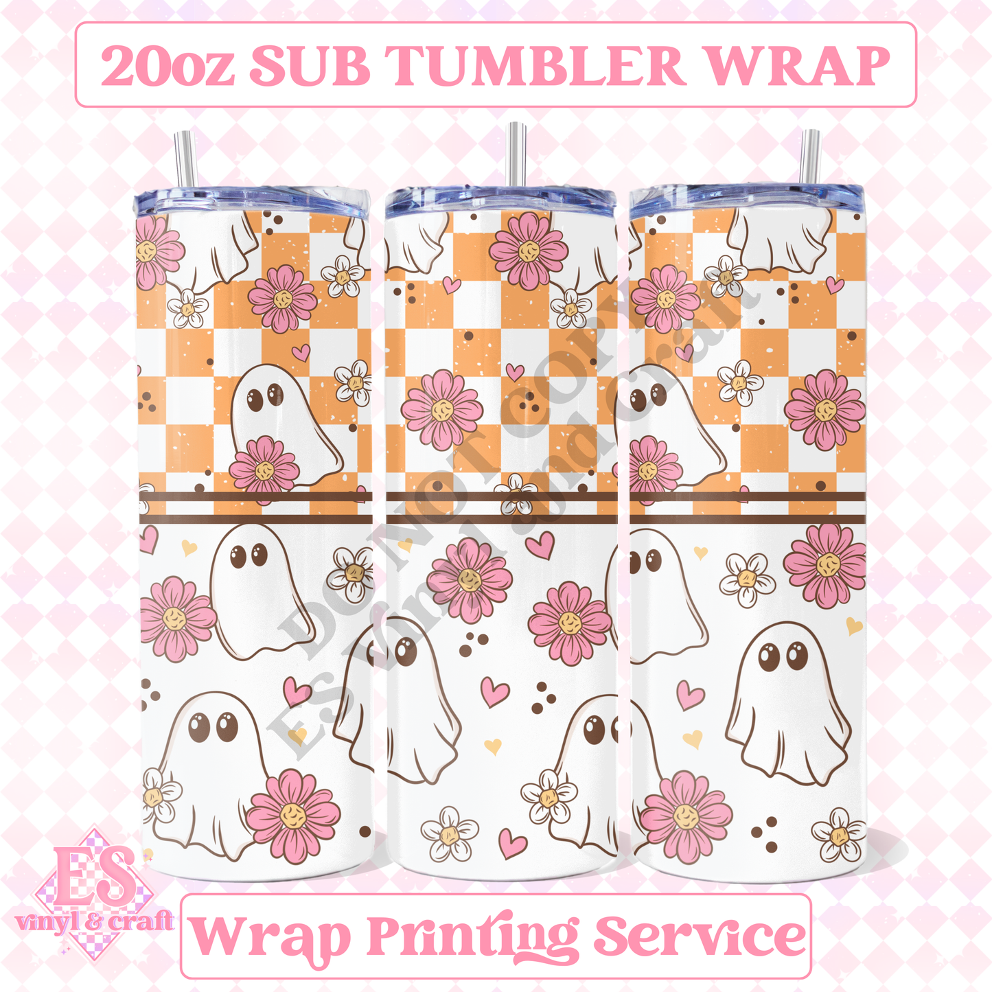Spring Ghostie - Full 20oz Tumbler Sublimation Print image 0