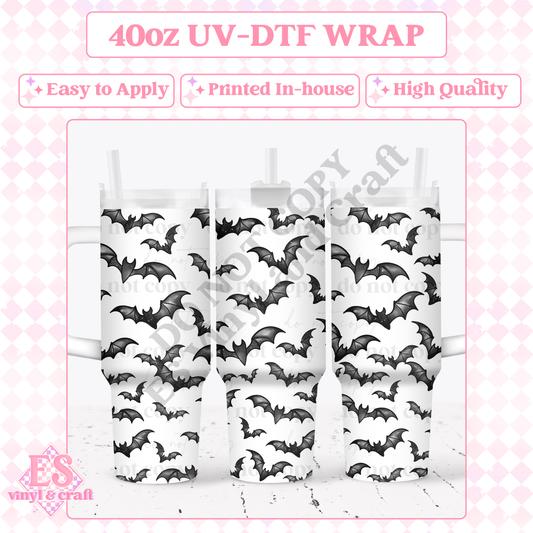 Bats - 40oz Tumbler Wraps - UV-DTF (2 Wraps - Top an image 0