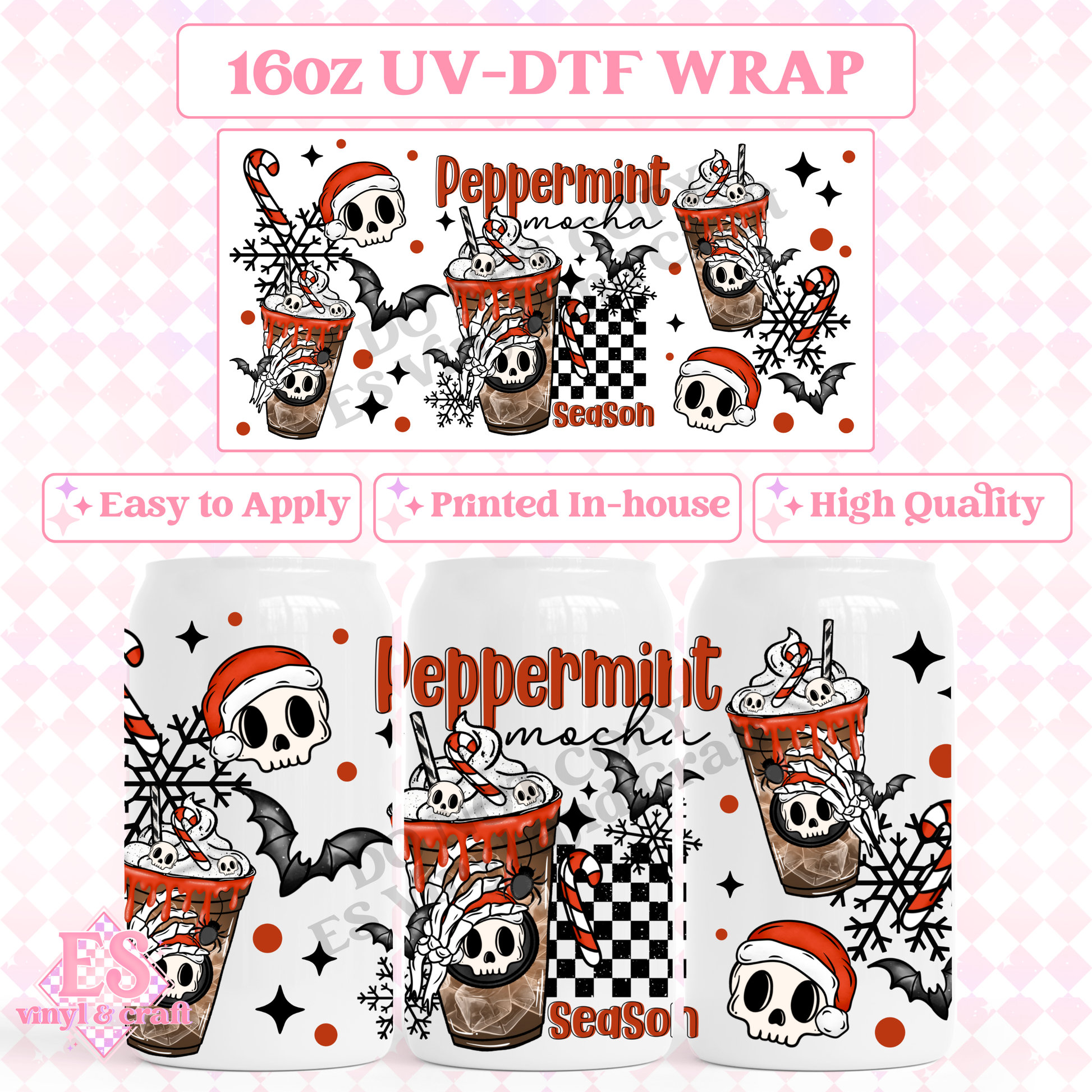 Peppermint Season 1 - 16oz Beer Can / Libbey UV-DTF Transfer image 0