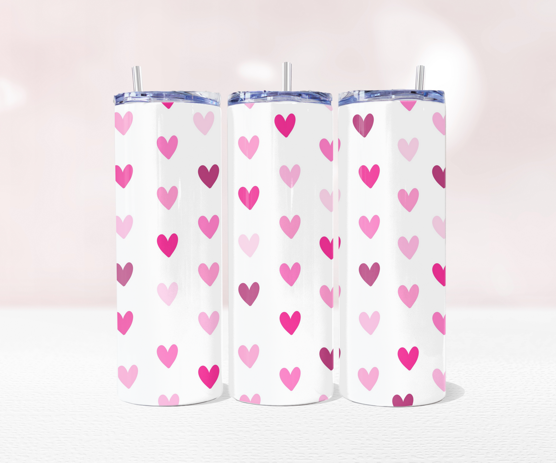 Hearts - Full 20oz Tumbler Sublimation Ready To Press Wrap image 0