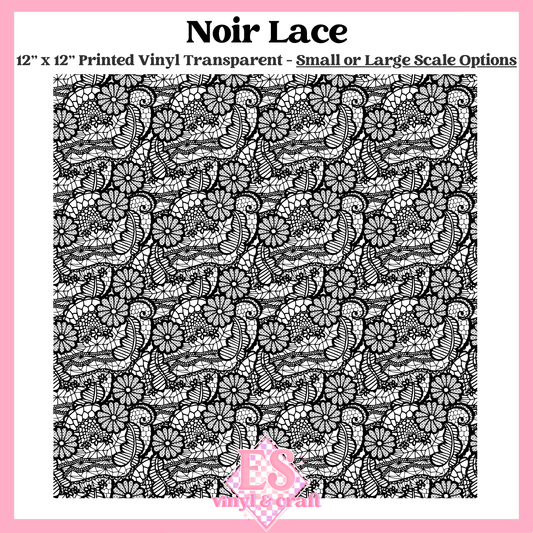 Noir Lace Transparent - Small or Large Scale Options - 12" x 12" Sheet image 0