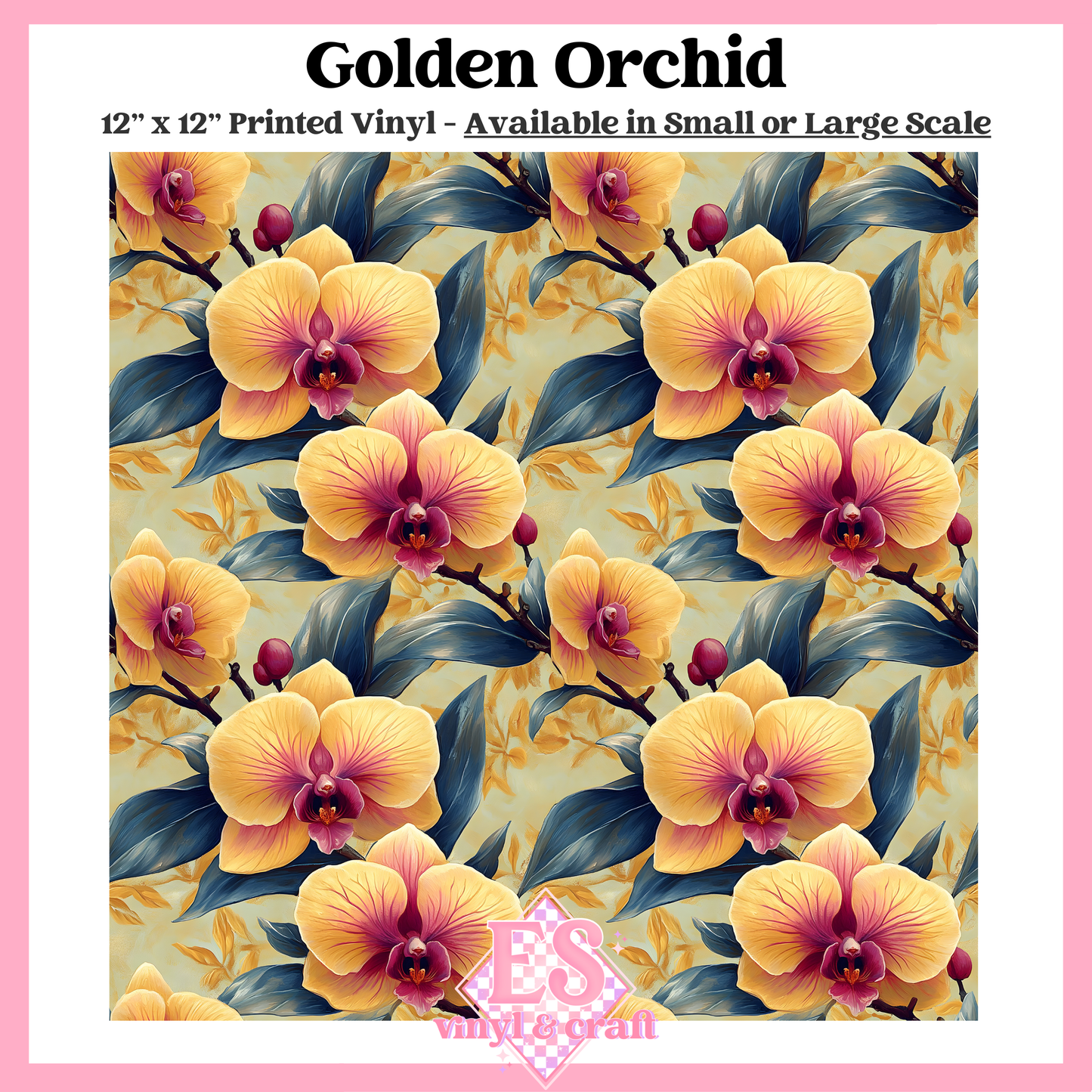 Golden Orchid - Small or Large Scale Options - 12" x 12" Sheet image 0