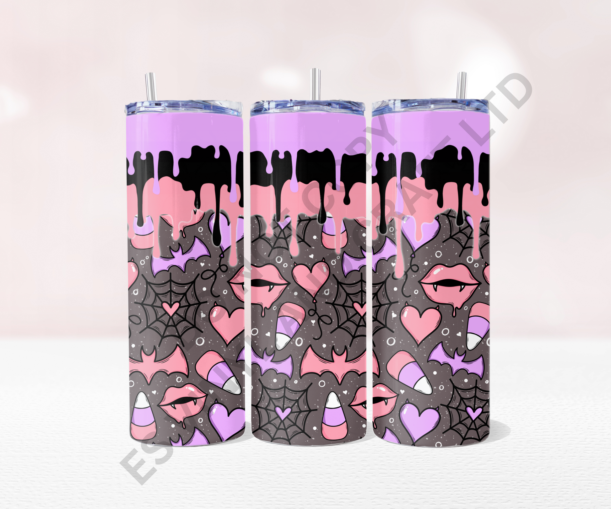 Spooky Love - Full 20oz Tumbler Sublimation Ready To Print image 0