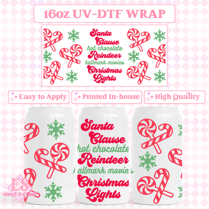 Christmas - 16oz Beer Can / Libbey UV-DTF Transfers image 10