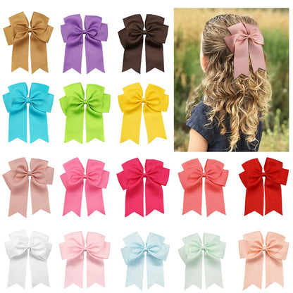 Dovetail Hair Bow Clip 6" - Peachy Pink image 2