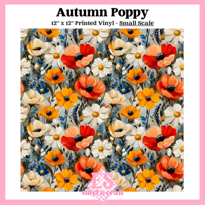 Autumn Poppy - Small or Large Scale Options - 12" x 12" Sheet image 1