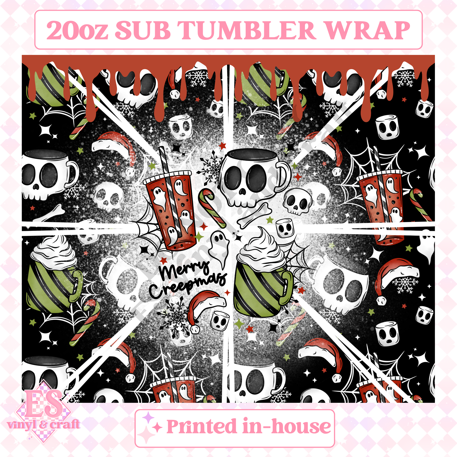 Merry Creepmas - Full 20oz Tumbler Sublimation Print image 1