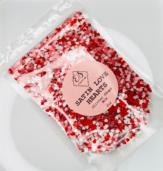 Satin Love Hearts - Glitter Shapes Chunky Glitter Mix image 0