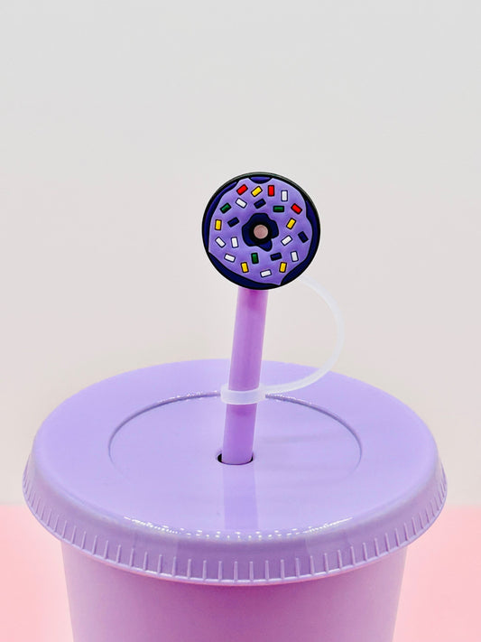 Straw Topper - Purple Doughnut image 0