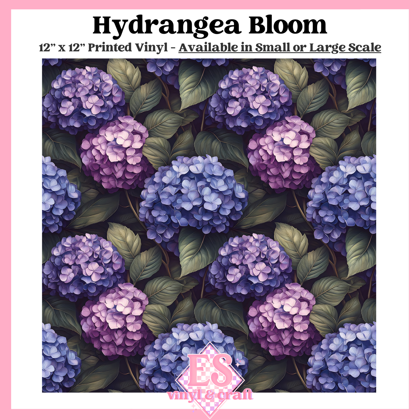 Hydrangea Bloom - Small or Large Scale Options - 12" x 12" Sheet image 0