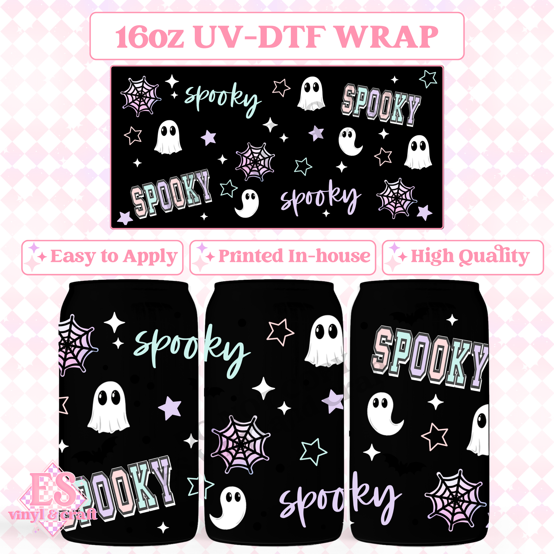Spooky - 16oz Beer Can / Libbey UV-DTF Transfer image 0