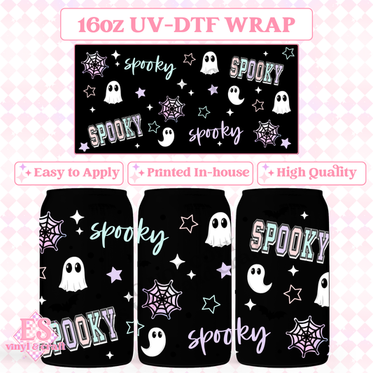 Spooky - 16oz Beer Can / Libbey UV-DTF Transfer image 0