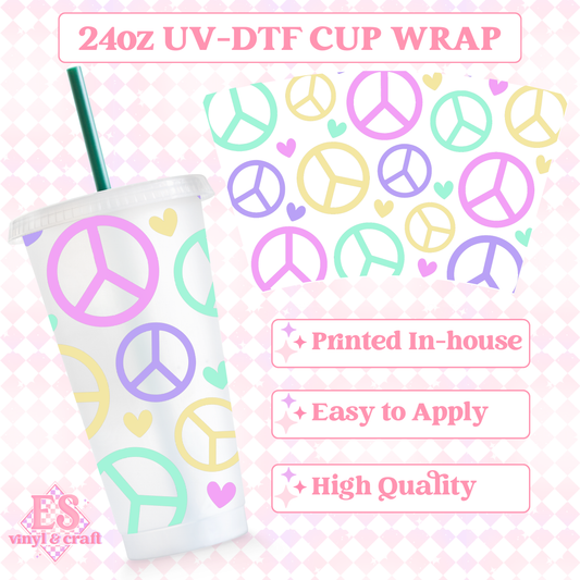 Peace - UVDTF 24oz Cold Cup Wrap image 0