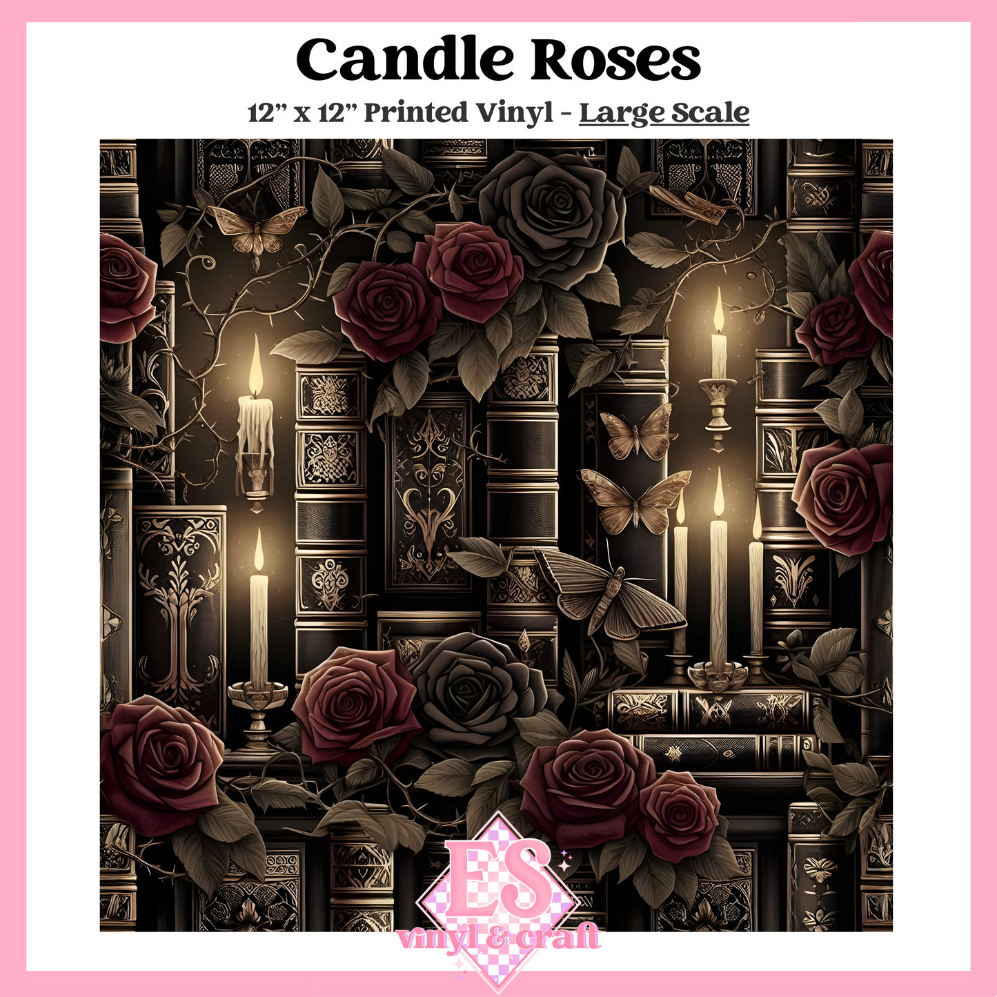 Candle Roses - Small or Large Scale Options - 12" x 12" Sheet image 2
