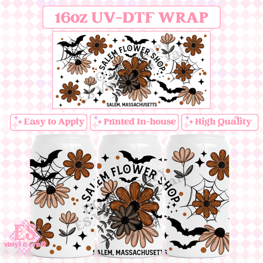 Salem Flower Shop - 16oz Beer Can / Libbey UV-DTF image 0