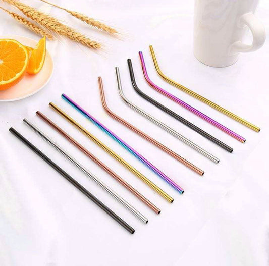 Stainless Steel Coloured Straws - Pack of 5 image 0