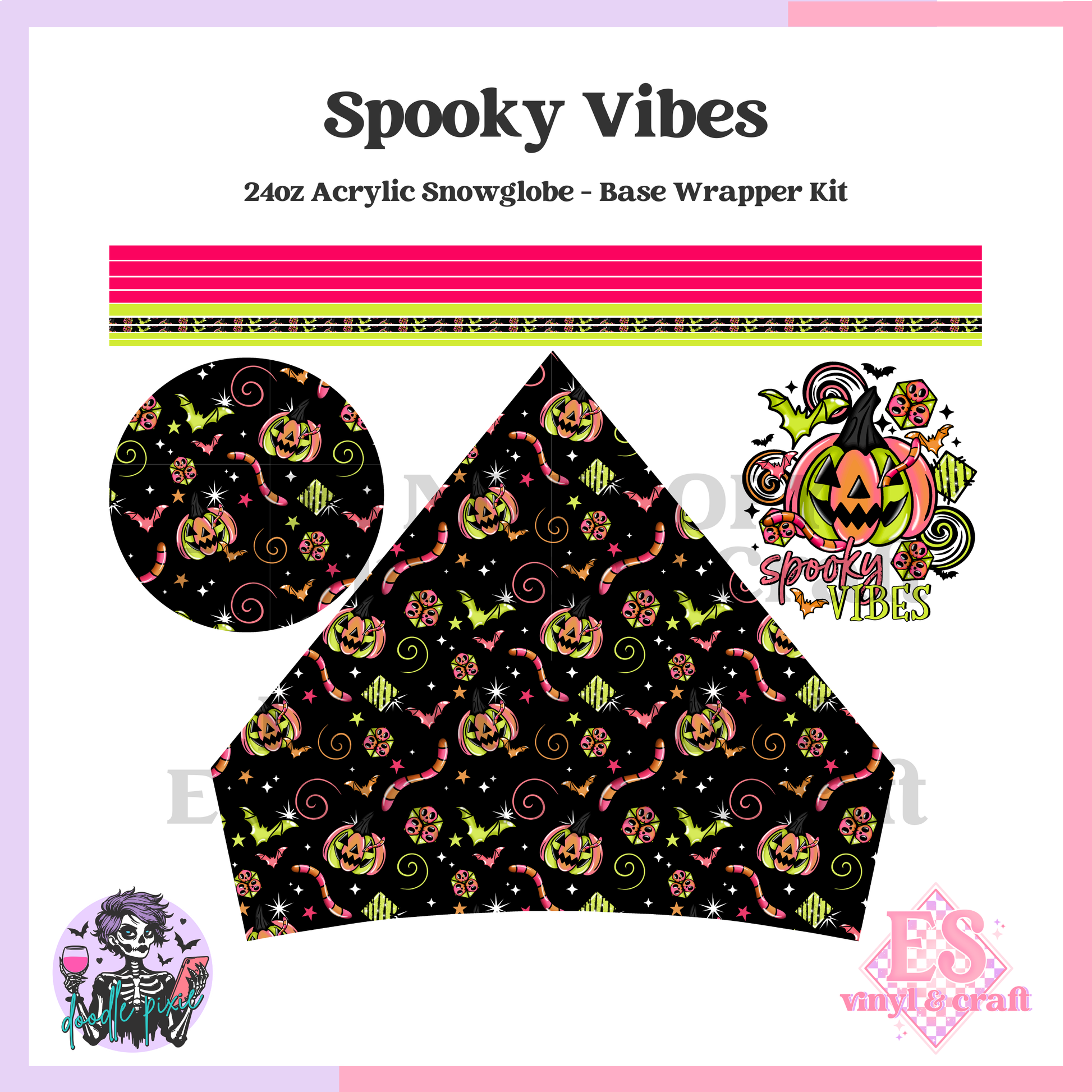 Spooky Vibes - 24oz Snowglobe Wrapper Kit image 0