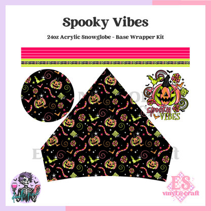 Spooky Vibes - 24oz Snowglobe Wrapper Kit image 0