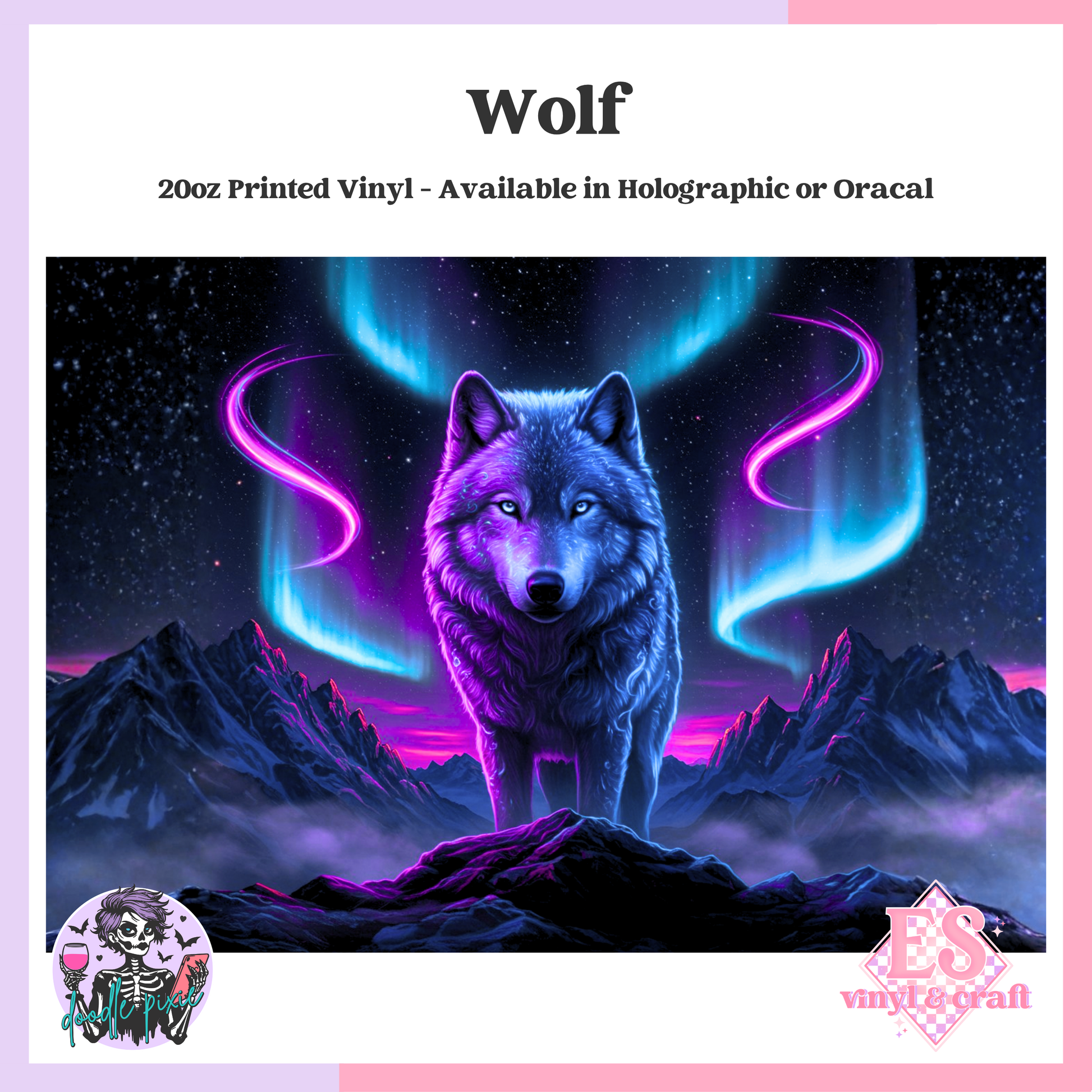 Wolf - 20oz Printed Tumbler Self Adhesive Vinyl image 0