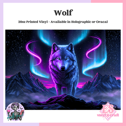 Wolf - 20oz Printed Tumbler Self Adhesive Vinyl image 0