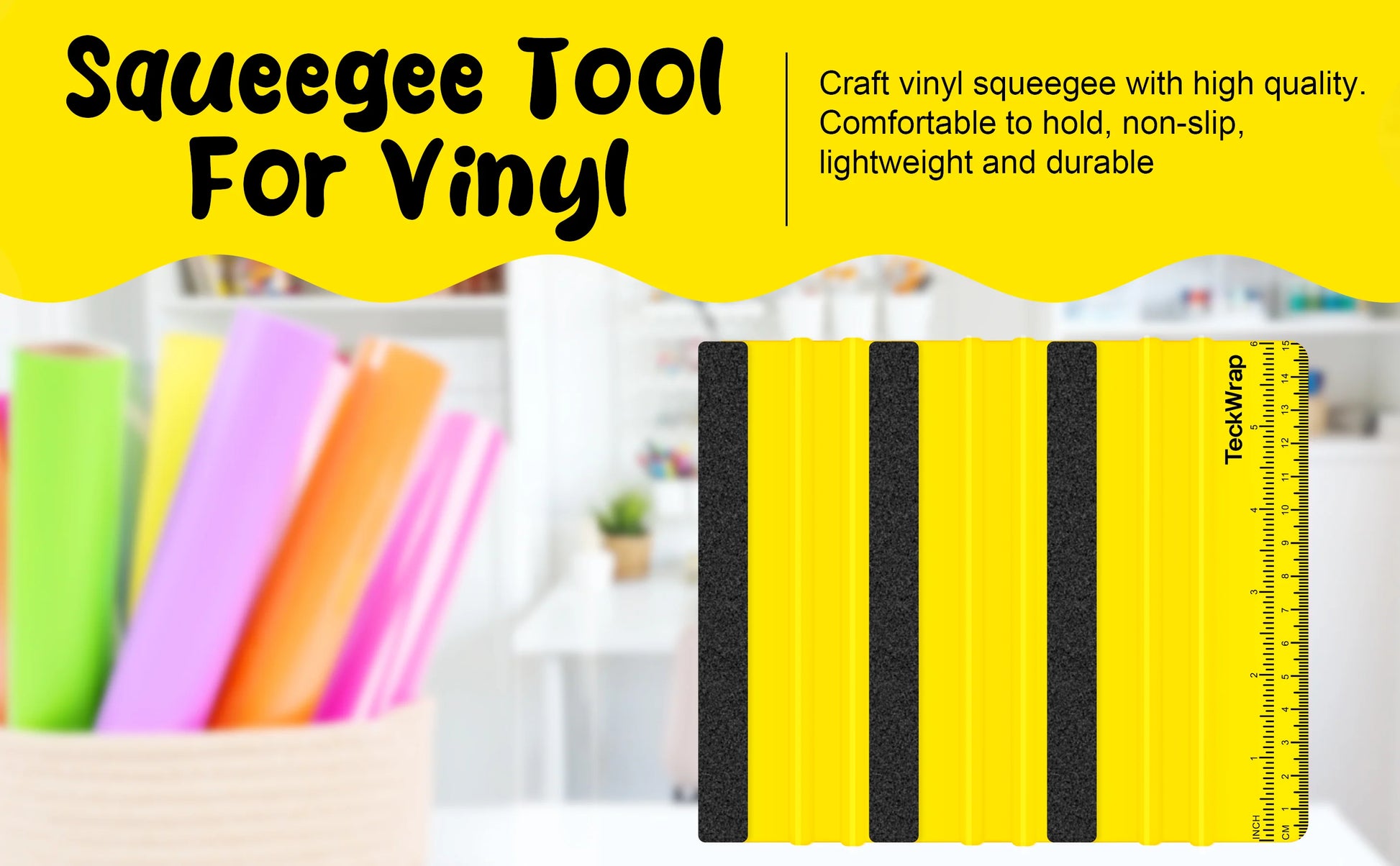 Teckwrap Yellow Pink Felt Squeegee image 1
