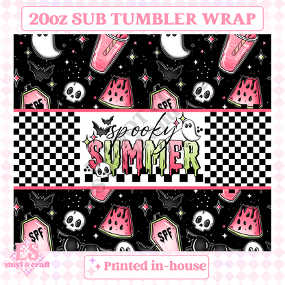 Spooky Summer - Full 20oz Tumbler Sublimation Print image 1