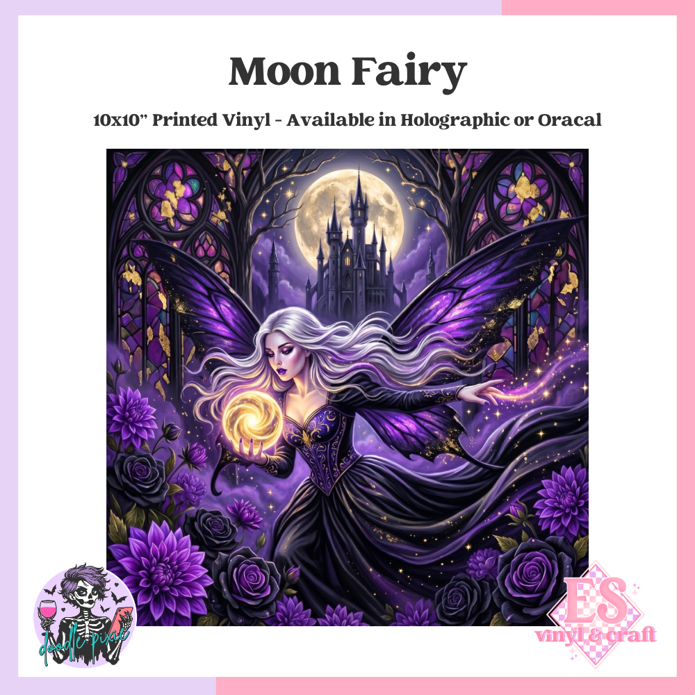 Moon Fairy - 10" x 10" Self Adhesive Vinyl (Oracal or Holo)